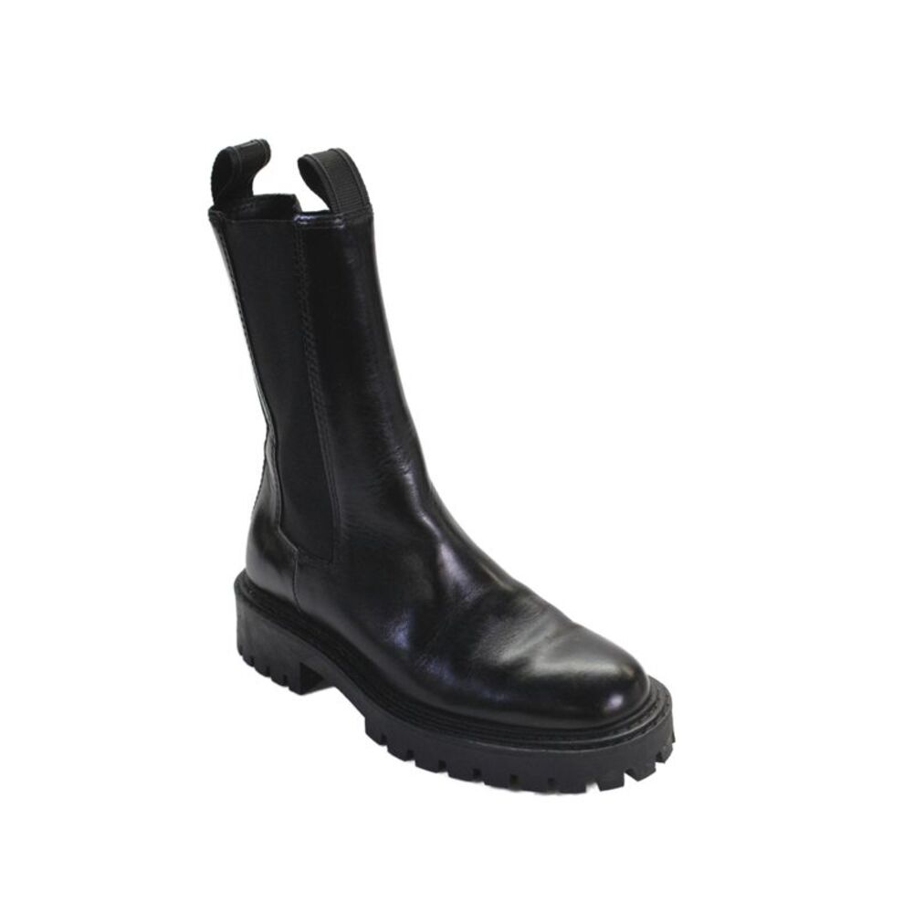 Last Womens Leather Round Toe Pull On Mid-Calf Boots Black Size 38 8